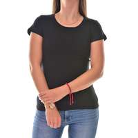 MB Collection MB Collection női felső - Fekete színű szűkített fazonú pamut női póló M25-1-WPO-0632/T007