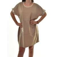 MB Collection MB Collection női ruha/overál - Laza, bő fazonú, elején aranyszínű dísz zsebbel, ajándék nyaklánccal M25-1-20250403-7/T012