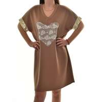 MB Collection MB Collection női ruha/overál - Laza fazonú, v nyakú, elején szív alkú felvarrt csipke díszítéssel M25-1-20250403-10/T036