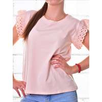 MB Collection MB Collection női topp/trikó - Lefelé bővülő fazonú, környakú, divatos csipkés ujj résszel M25-1-WPO-4765-3/T027