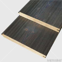 ANTIK Tyrol - festett Thermowood csomós finn fenyő lambéria 21x194 mm, füstös szauna (fekete), ár/m2