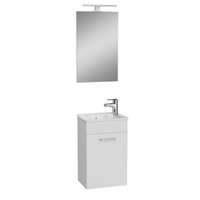 Siko Vitra Mia fehér fürdőszobaszekrény 39cmx28cm, mosdóval,tükörrel,lámpával, jobbos csaplyukkal