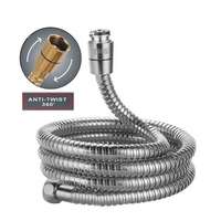 Egyéb ANTITWIST fém borítású zuhany gégecső, ezüst 175-220cm (1/2")