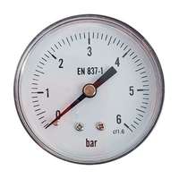 Kede KEDE 0-6,0 bar, 1/4˝ (D63mm) hátsó csatlakozású nyomásmérő, fém házban