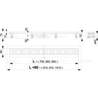 Alcaplast Zuhanyfolyóka vonal design 850mm APZ10