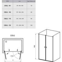 Ravak Ravak CSDL2-120 krómhatású+transparent 0QVGCC0LZ1