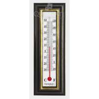  QUADRAT - Hőmérő, műanyag, barna, aranyszínű keret