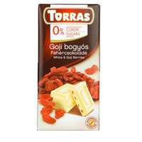 Torras Torras Goji bogyós fehércsokoládé hozzáadott cukor nélkül 75 g