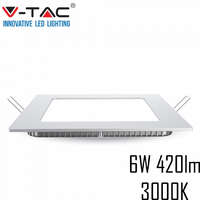 V-TAC V-TAC süllyeszthető alumíniumházas négyzet LED lámpa panel - 6W, meleg fehér - 4863