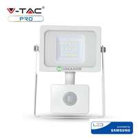 V-TAC V-TAC mozgásérzékelős 10W SMD LED reflektor fehér házas - 6400K - Samsung chip - 435