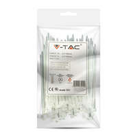V-TAC V-TAC 2.5x100mm fehér gyorskötöző, 100 db/ csomag - 11159