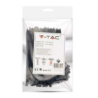 V-TAC V-TAC 2.5x100mm fekete kábelkötegelő, 100 db/ csomag - 11160