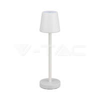 V-TAC V-TAC 3W akkumulátoros asztali lámpa - Meleg fehér, fehér házzal - 10191