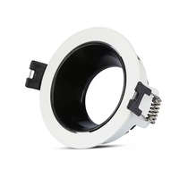 V-TAC Beépíthető billenthető GU10 LED spot lámpa keret, fehér keret és fekete belső - 3153