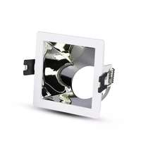 V-TAC Beépíthető döntött GU10 LED spot lámpa négyzet keret, fehér keret és króm belső - 3168