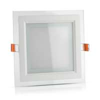 V-TAC V-TAC süllyeszthető üveg LED lámpa panel - 6W, meleg fehér, négyzet - 4738