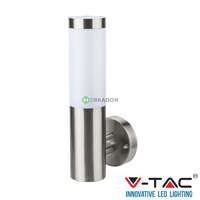 V-TAC V-TAC Inox kültéri, henger alakú kerti fali lámpa E27 foglalattal - 8624