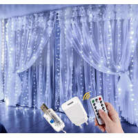 Karácsonyi LED fényfüggöny USB tápegységgel 300 LED 3x2.9 méter M6206USB Hideg Fehér