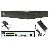 POE NVR rögzítő IP kamerákhoz, 16 csatorna 4K 8MP, 8 POE csatorna PNI House IP716J