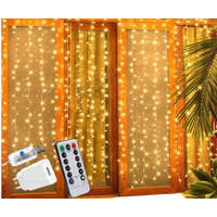 Karácsonyi LED fényfüggöny USB tápegységgel 300 LED 3x3 méter M6210USB Meleg Fehér