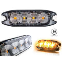 Nagy fényerejű E-jeles autós LED stroboszkóp villogó, megkülönböztető jelzés MM2298LED-PRO-E9 Narancs Sárga