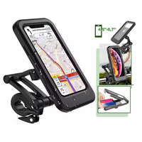 Kerékpáros Motoros kormányra szerelhető vízálló telefontartó