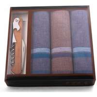 ETEX Etex M24 férfi textilzsebkendő 3db ajándék dugóhúzóval