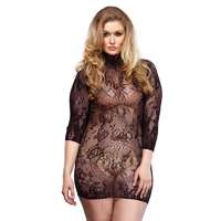 Leg Avenue Leg Avenue magas nyakú csipkés miniruha (86571Q)