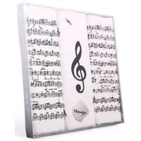 ETEX Etex M59 férfi textilzsebkendő 3db díszdobozban kotta minta