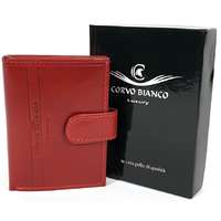 CORVO BIANCO Corvo Bianco álló, nyelves, piros bőr kártyatartó CBS808/T