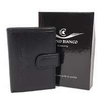 CORVO BIANCO Corvo Bianco álló, nyelves, fekete bőr kártyatartó CBS808/T