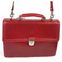 GIUDI Giudi piros, domború szélű fedeles, bőr aktatáska G1490TV-05