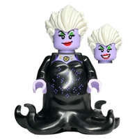 Ursula lego disney figura / Ursula (Lavender) - Minifigure, Black Dress