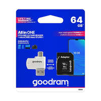 GoodRam GoodRam All In One memóriakártya TransFlash 64GB, SD adapter, USB kártyaolvasó, M1A4