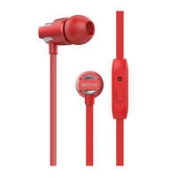 Astrum Astrum EB410 univerzális 3,5mm piros fémházas sztereó headset zajszűrős mikrofonnal, prémium hangzással, slim kábellel