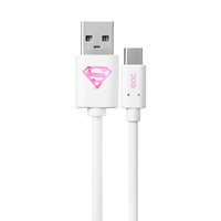 MH Protect USB kábel DC - Superman 001 USB - MicroUSB adatkábel 1m fehér