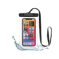 Tech-Protect Univerzális vízálló védőtok max. 6,9" méretű készülékekhez - Tech-Protect Universal Waterproof Case - black/transparent (ECO csomagolás)
