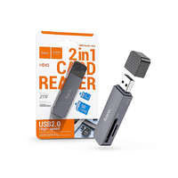 Hoco HOCO SD/microSD USB mermóriakártya-olvasó - HOCO HB45 OTG 2in1 Card Reader - fekete/szürke