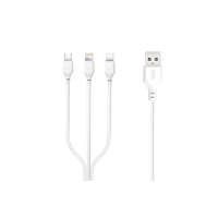 XO XO NB103 3 IN 1 USB TYPE-C / LIGHTNING / MICRO USB KÁBEL 2.0A 1 MÉTER FEHÉR