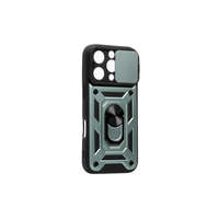 - PJ ARMOR IPHONE 16 PROMAX 6.9 TPU+POLYCARBONATE ÜTÉSÁLLÓ, TOLÓABLAKOS, MÁGNESES TOK ZÖLD