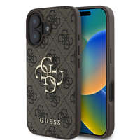Guess Guess Apple iPhone 16 Pro (6.3) PU 4G Metal Logo hátlapvédő tok barna (GUHCP16L4GMGBR)