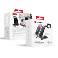 Forcell Forcell F-Energy 3in1 Simply Charge indukciós töltő, alumínium, Apple Watch és Samsung Watch kompatibilis, szürke
