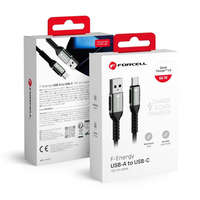 FORCELL Forcell F-Energy USB A - USB C kábel QC4.0 3A 66W Cafule 1.2 m C256 fekete