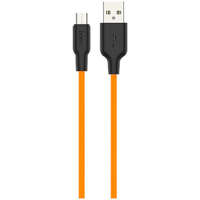 Hoco Hoco Plus X21 Micro USB Adat- és töltőkábel szilikon borítású 1m fekete/narancssárga