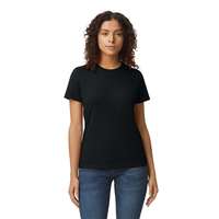 GILDAN Softstyle® puha, gyűrűs fonású pamut női póló (Pitch Black, L)