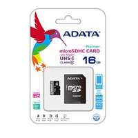 ADATA Premier MicroSDHC memóriakártya 16GB, Class10, UHS-I + SDHC adapter (AUSDH16GUICL10-RA1)