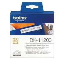 BROTHER DK-11203 fehér alapon fekete címke tekercsben 17mm x 87mm (400 címke/tekercs) (DK11203)