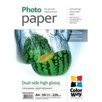 COLORWAY Fotópapír, kétoldalas magasfényű (dual-side high glossy), 220 g/m2, A4, 50 lap (PGD220050A4)