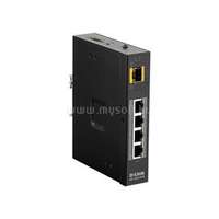 D-LINK Ipari 5 portos 4x 10/100/1000 BASET(X) Port (4 POE) & 1x 100/1000BASESFP fémházas Switch (DIS-100G-5PSW)