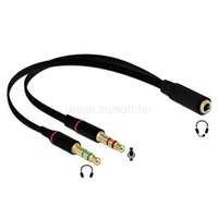 DELOCK Átalakító Headset Stereo jack 1x 3.5mm 4 pin female to 2x 3.5mm 3 pin male (DL65967)